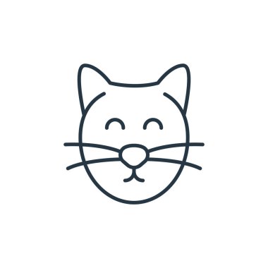 Hayvan konseptinden kedi ikonu vektörü. Kedi felcinin ince bir çizgisi. İnternet ve mobil uygulamalarda kullanmak için kedi doğrusal işareti, logo, yazdırma ortamı.