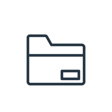 Eğitim konseptindeki dizin ikonu vektörü. Düzenlenebilir klasör vuruşunun ince çizgisi. Web ve mobil uygulamalarda kullanmak için dizin doğrusal işareti, logo, yazdırma ortamı.