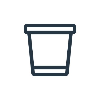 İş konseptinden çöp ikonu vektörü. Düzenlenebilir çöp vuruşunun ince çizgisi. Web ve mobil uygulamalarda kullanmak için çöp doğrusal işareti, logo, yazdırma ortamı.