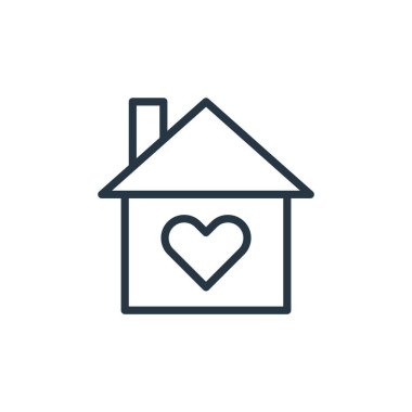 Emlak konseptinden ev ikonu vektörü. Düzenlenebilir felcin ince bir çizgisi. ev doğrusal işareti web ve mobil uygulamalarda kullanım için, logo, yazdırma ortamı.