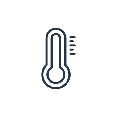 Sağlık hizmetleri konseptinden termometre ikon vektörü. Termometre düzenlenebilir felcin ince çizgisi. Web ve mobil uygulamalar, logo ve yazdırma ortamlarında kullanmak için termometre doğrusal işareti.