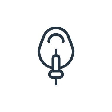 Tıbbi öğeler kavramından oksijen maskesi ikonu vektörü. Düzenlenebilir oksijen maskesinin ince bir çizgisi. Web ve mobil uygulamalarda kullanmak için oksijen maskesi doğrusal işareti, logo, yazdırma ortamı.
