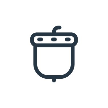 Şükran Günü kavramından bir palamut ikonu vektörü. Kurgulanabilir palamut vuruşunun ince çizgisi. Web ve mobil uygulamalarda kullanmak için palamut doğrusal işareti, logo, yazdırma ortamı.