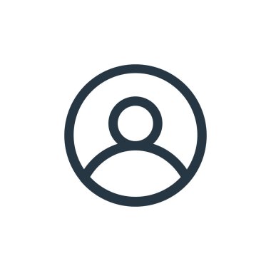 Arayüz kavramından kullanıcı simgesi vektörü. Düzenlenebilir vuruşun ince çizgisi. Web ve mobil uygulamalarda kullanmak için kullanıcı doğrusal işareti, logo, yazdırma ortamı.