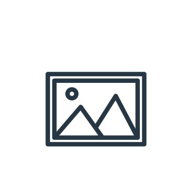 Tasarım baskı konseptinden galeri ikonu vektörü. İnce çizgili, düzenlenebilir felç çizgisi. Web ve mobil uygulamalarda kullanmak için galeri doğrusal işareti, logo, yazdırma ortamı.