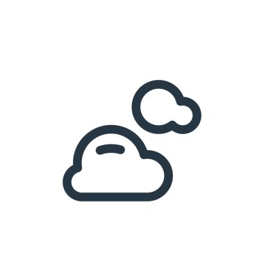 Seyahat konseptindeki bulut simgesi vektörü. Düzenlenebilir bulutların ince çizgisi. Web ve mobil uygulamalarda kullanmak için bulut doğrusal işareti, logo, yazdırma ortamı.