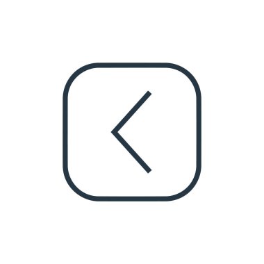 ok konseptinden sol sembol vektörü. Sol sembol düzenlenebilir vuruşunun ince çizgisi. Web ve mobil uygulamalar, logo ve yazdırma ortamlarında kullanım için sol simge doğrusal işareti.