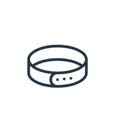 Veterinerlik konseptinden hayvan tasması ikonu vektörü. İnce çizgili tasma, düzenlenebilir felç. Web ve mobil uygulamalarda kullanmak için evcil hayvan tasması doğrusal işareti, logo, yazdırma ortamı.