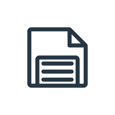 iş konseptinden simge vektörünü disketle. Diskette düzenlenebilir vuruşun ince çizgisi. web ve mobil uygulamalarda, logoda, yazdırma ortamında kullanmak için doğrusal işaret.