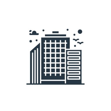 Şehir elemanları kavramından ikon vektörü oluşturmak. İnce çizgili, düzenlenebilir felç çizgisi. Web ve mobil uygulamalarda kullanmak için doğrusal işaret dili oluşturma, logo, yazdırma ortamı.