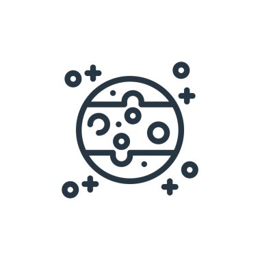 Jüpiter 'in evren konsepti ikon vektörü. Jüpiter 'in düzenlenebilir vuruşunun ince çizgisi. kullanım için jupiter doğrusal işareti web ve mobil uygulamalar, logo, yazdırma ortam.