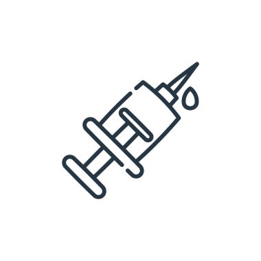 Instagram 'daki şırınga ikonu vektörü hikayelerin güzelliğini vurgular. Düzenlenebilir şırınga felcinin ince çizgisi. Web ve mobil uygulamalarda kullanmak için şırınga doğrusal işareti, logo, yazdırma ortamı.