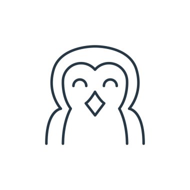 Hayvan konseptinden penguen ikonu vektörü. Düzenlenebilir penguen felcinin ince bir çizgisi. Web ve mobil uygulamalarda kullanmak için penguen doğrusal işareti, logo, yazdırma ortamı.