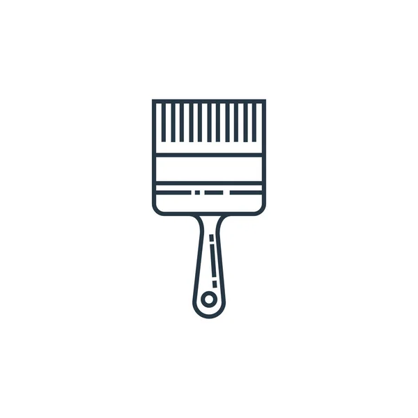 Brush Icon Vector Construction Concept Thin Line Illustration Brush Editable — Stock Vector