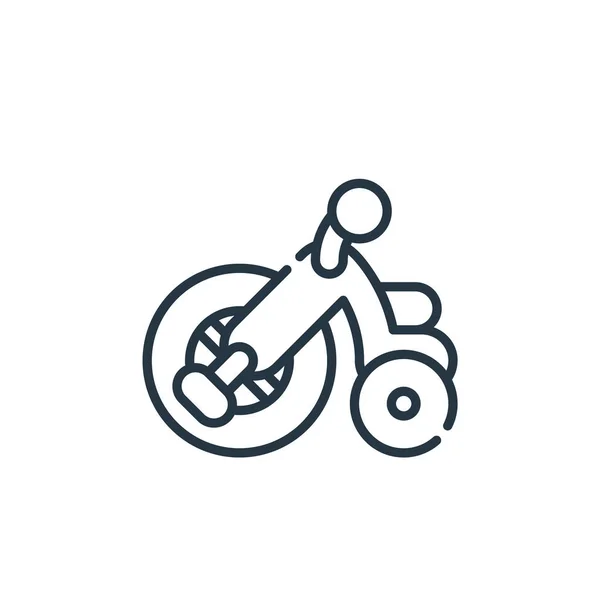 三轮车图标矢量从婴儿和玩具的概念 三轮车可编辑行程的细线图解 用于网络和移动应用程序 印刷媒体的三轮车线形标志 — 图库矢量图片