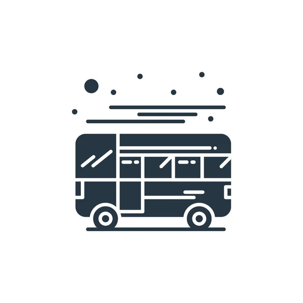 Vector Icono Bus Del Concepto Elementos Ciudad Ilustración Línea Delgada — Archivo Imágenes Vectoriales