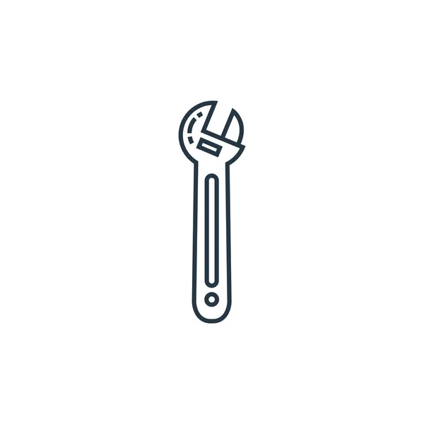 Wrench Tool Icon Vector Construction Concept Thin Line Illustration Wrench — Stock Vector