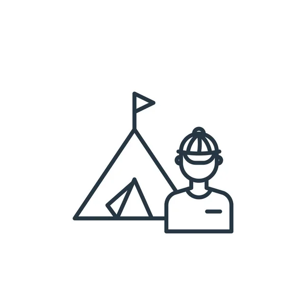 帐篷图标矢量从旅行概念 帐篷可编辑笔划的细线图解 帐篷线形标志 用于网络和移动应用程序 印刷媒体 — 图库矢量图片