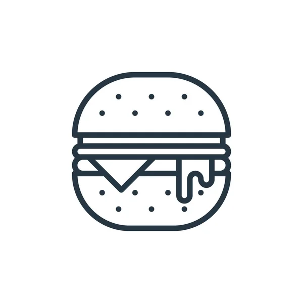 Hamburger Icône Vecteur Tout Sur Concept Sandwich Illustration Ligne Mince — Image vectorielle