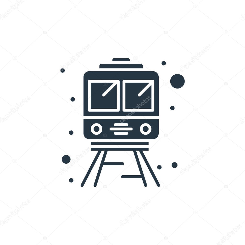 train icon vector from city elements concept. Thin line illustration of train editable stroke. train linear sign for use on web and mobile apps, logo, print media.