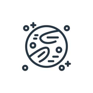 Evren kavramından galaksi ikonu vektörü. Galaksi düzenlenebilir vuruşunun ince çizgisi. Web ve mobil uygulamalarda kullanmak için galaksi doğrusal işareti, logo, yazdırma ortamı.