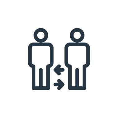 Etik kavramındaki ilişki ikonu vektörü. Düzenlenebilir ilişkinin ince bir çizgisi. Web ve mobil uygulamalarda kullanmak için bağlantı doğrusal işareti, logo, yazdırma ortamı.