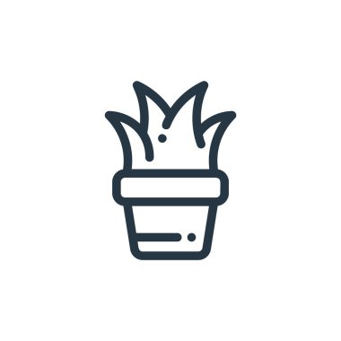 İlkbahar konseptinden bitki ikonu vektörü. Düzenlenebilir bitki felcinin ince bir çizgisi. Web ve mobil uygulamalarda kullanım için bitkisel doğrusal işaret, logo, yazdırma ortamı.