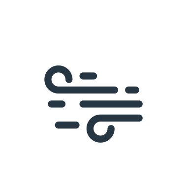 Bahar mevsimi konseptinden rüzgar ikonu vektörü. Rüzgâr düzenlenebilir vuruşun ince çizgisi. Web ve mobil uygulamalarda kullanmak için rüzgar doğrusal işareti, logo, yazdırma ortamı.