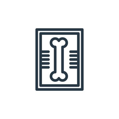 Tıbbi konseptten kemik ikonu vektörü. Kemik düzenlenebilir felcin ince bir çizgisi. Web ve mobil uygulamalarda kullanmak için kemik doğrusal işareti, logo, yazdırma ortamı.