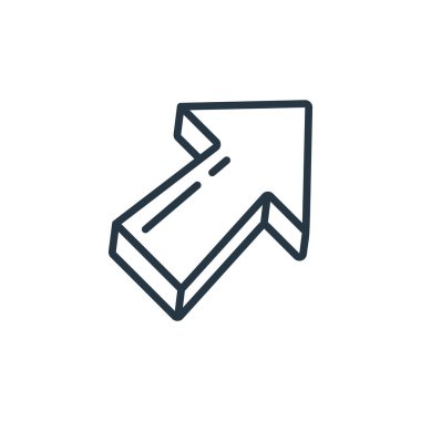 d okları kavramından köşegen ok ikonu vektörü. Düzenlenebilir okun ince çizgi çizimi. Web ve mobil uygulamalarda kullanmak için çapraz ok doğrusal işareti, logo, yazdırma ortamı.