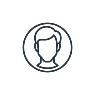 Kullanıcı konseptinden insan simgesi vektörü. İnce bir insan felci çizgisi. Web ve mobil uygulamalarda kullanmak için adam doğrusal işareti, logo, yazdırma ortamı.