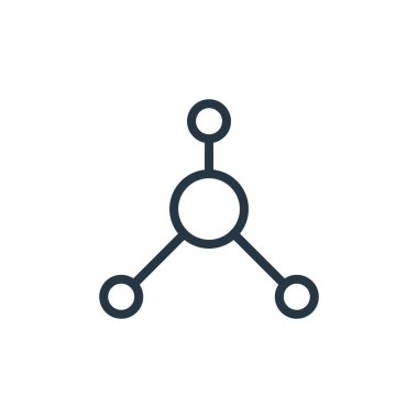 Eğitim konseptindeki atom ikonu vektörü. Düzenlenebilir atomların ince çizgisi. Web ve mobil uygulamalarda kullanmak için atomların doğrusal işareti, logo, yazdırma ortamı.