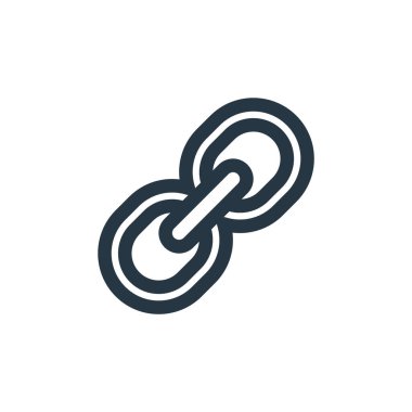 Temel ui kavramından zincir ikon vektörü. İnce çizgili, düzenlenebilir felç çizgisi. Web ve mobil uygulamalarda kullanmak için zincir doğrusal işareti, logo, yazdırma ortamı.