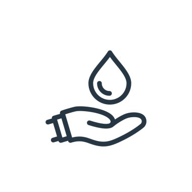 Tıbbi konseptten su ikonu vektörü. Su değiştirilebilir felcin ince bir çizgisi. Web ve mobil uygulamalarda kullanmak için su doğrusal işareti, logo, yazdırma ortamı.