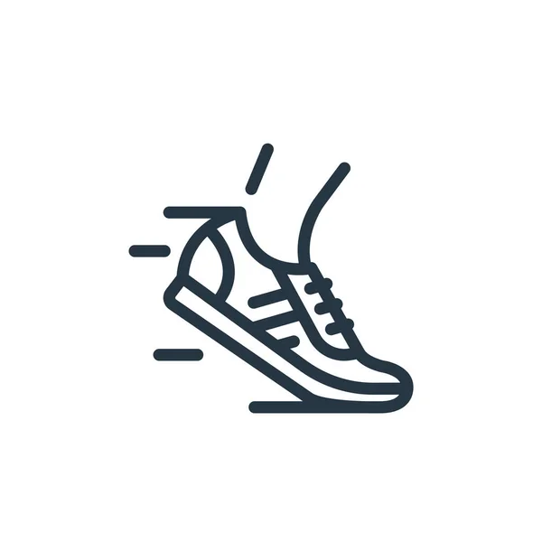 フィットネスやジムのコンセプトから靴のアイコンベクトルを実行しています 実行中の靴編集可能なストロークの細い線図 ウェブやモバイルアプリ 印刷メディアで使用するためのランニングシューズのリニアサイン — ストックベクタ