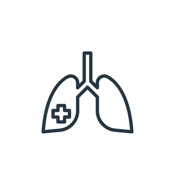 Vetor Ícone Pulmonar Conceito Poluição Ilustração Linha Fina Acidente Vascular — Vetor de Stock