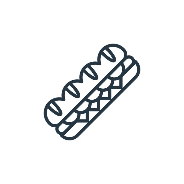 Hotdog Icône Vecteur Tout Sur Concept Sandwich Illustration Ligne Mince — Image vectorielle