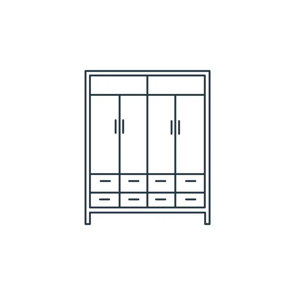 Cupboard Icon Vector Furniture Concept Thin Line Illustration Cupboard Editable — Stock Vector