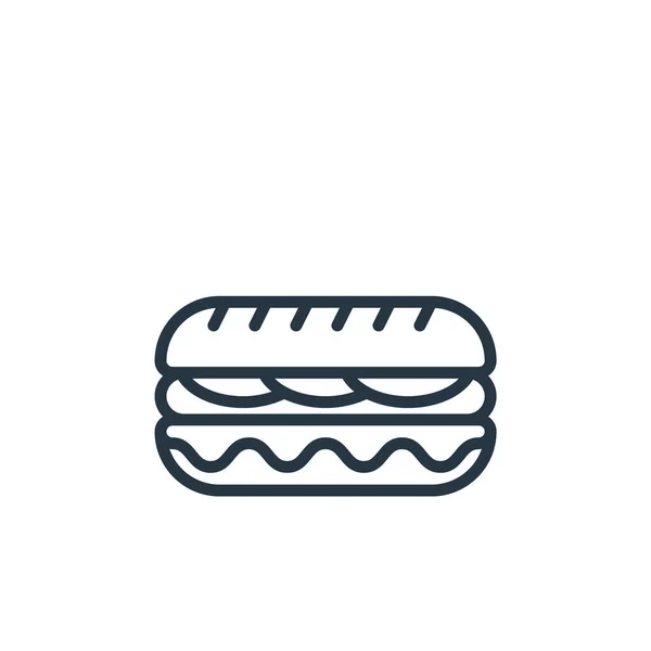 Vettore Icona Hotdog Tutto Sul Concetto Sandwich Illustrazione Linea Sottile — Vettoriale Stock