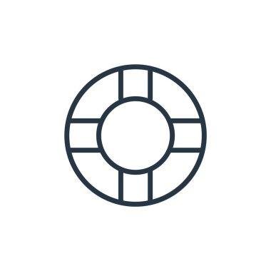 Spor konseptinden can yeleği ikonu vektörü. İnce çizgili, düzenlenebilir can yeleği darbesi. Web ve mobil uygulamalarda kullanmak için can yeleği doğrusal işareti, logo, yazdırma ortamı.