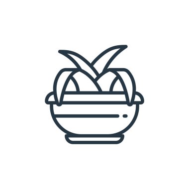 Bitki konseptinden bitki ikonu vektörü. Düzenlenebilir bitki felcinin ince bir çizgisi. Web ve mobil uygulamalarda kullanım için bitkisel doğrusal işaret, logo, yazdırma ortamı.