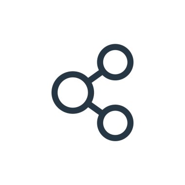 Temel ui kavramından ikon vektörünü paylaş. Düzenlenebilir vuruşun ince çizgisi. Web ve mobil uygulamalarda kullanmak için doğrusal işareti paylaş, logo, yazdırma ortamı.