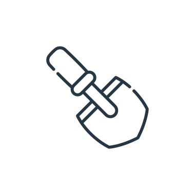 Ev bitkisi konseptinden kürek ikonu vektörü. Düzenlenebilir kürek darbesinin ince çizgisi. Web ve mobil uygulamalarda kullanmak için kürek doğrusal işareti, logo, yazdırma ortamı.