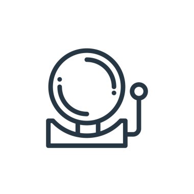 Siber güvenlik kavramından bir çan ikonu vektörü. Çan düzenlenebilir vuruşun ince çizgisi. Web ve mobil uygulamalarda kullanım için çan doğrusal işareti, logo, yazdırma ortamı.