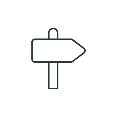 Seyahat konseptinden işaret direği ikonu vektörü. Düzenlenebilir felcin ince bir çizgisi. Web ve mobil uygulamalar, logo ve yazdırma ortamlarında kullanmak için işaret levhası doğrusal işareti.