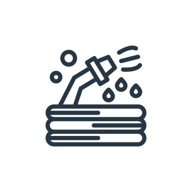 Tarım ve tarım kavramından kalma su borusu ikonu vektörü. Düzenlenebilir su borusu felcinin ince bir çizgisi. Web ve mobil uygulamalarda kullanmak için su borusu doğrusal işareti, logo, yazdırma ortamı.