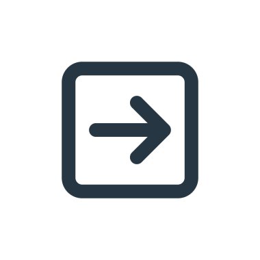 Temel kavramlardan ok sağ ikon vektörü. Okun ince çizgili çizgisi sağ düzenlenebilir vuruş. Web ve mobil uygulamalarda kullanmak için ok sağ doğrusal işareti, logo, yazdırma ortamı.