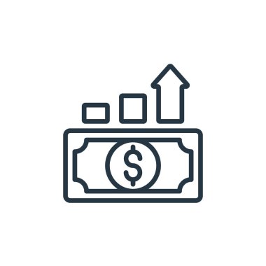 Satış konseptinden ikon vektörünü arttır. Düzenlenebilir inmenin ince çizgisi. Web ve mobil uygulamalarda kullanmak için doğrusal işareti yükselt, logo, yazdırma ortamı.