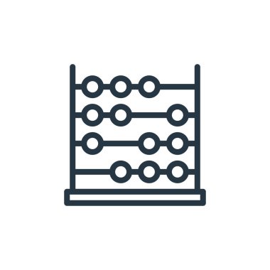 Eğitim konseptindeki abaküs ikonu vektörü. İnce çizgili abaküs felci çizgisi. kullanım için abaküs doğrusal işareti web ve mobil uygulamalar, logo, yazdırma ortam.