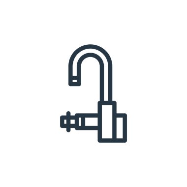 Mutfak konseptinden ikon vektörü. Tap düzenlenebilir felcin ince bir çizgisi. Web ve mobil uygulamalar, logo ve yazdırma ortamlarında kullanmak için tap doğrusal işareti.